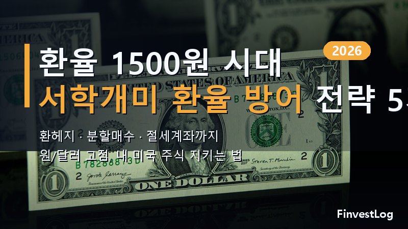 원/달러 1500원 시대, 서학개미 환율 방어 전략 5가지 (2026)