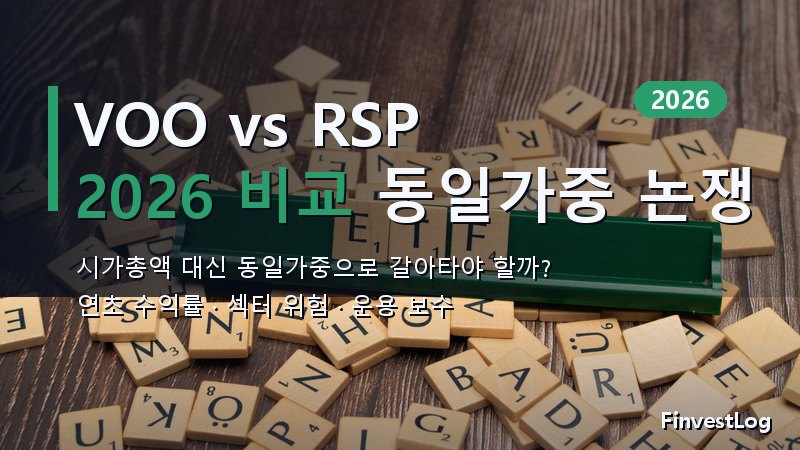 동일가중 vs 시가총액 ETF 2026: VOO 대신 RSP로 갈아탈 때가 됐을까?