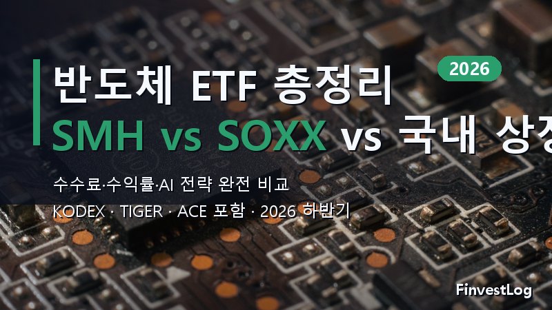 반도체 ETF SMH vs SOXX vs 국내 상장 완전 비교 (2026 하반기 AI 투자 전략 총정리)