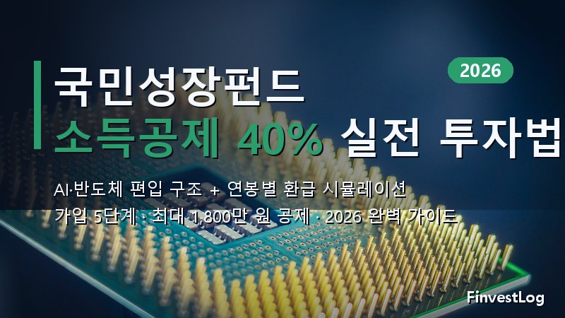 국민성장펀드 AI 반도체 소득공제 40% 실전 투자 방법 (2026 완벽 가이드)