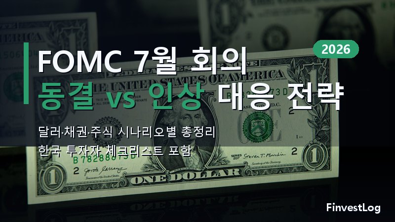 2026 FOMC 7월 회의: 동결 vs 인상, 한국 투자자 달러·채권·주식 대응 전략 총정리