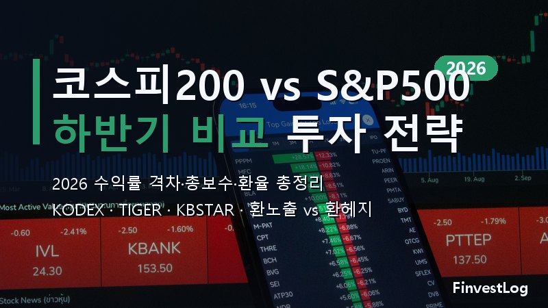 코스피200 ETF vs S&P500 ETF 수익률 비교 — 2026 하반기 투자 전략