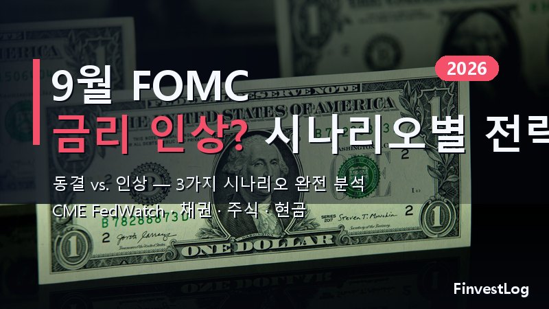 2026년 9월 FOMC: 금리 인상인가 동결인가? 시나리오별 포트폴리오 전략