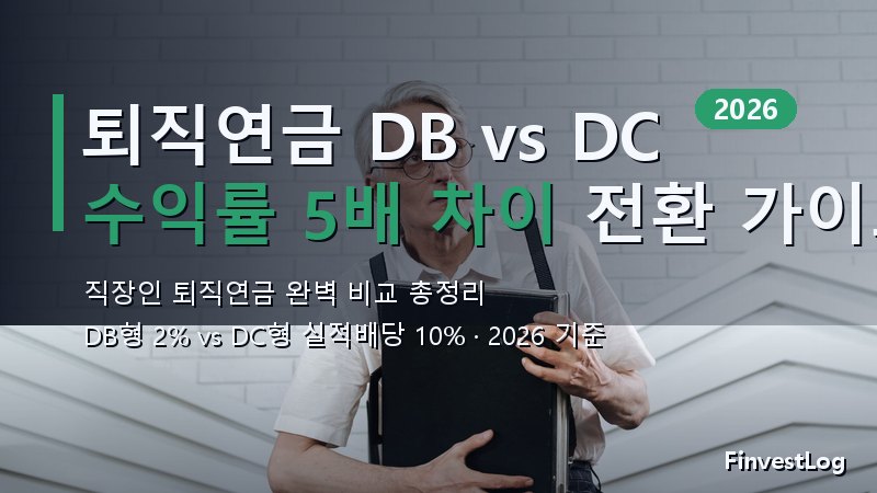 직장인 퇴직연금 DB형 vs DC형: 수익률 5배 차이와 2026 전환 가이드