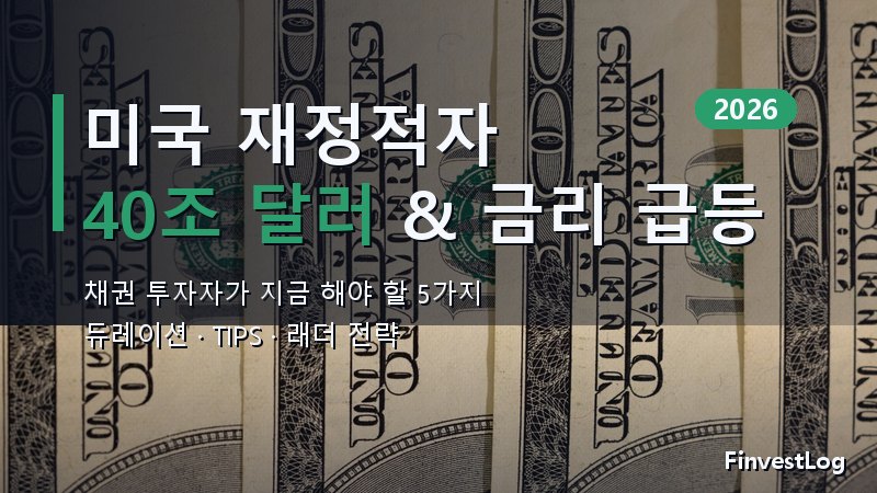 미국 재정적자가 국채 금리를 끌어올리는 이유 — 채권 투자자 플레이북 2026