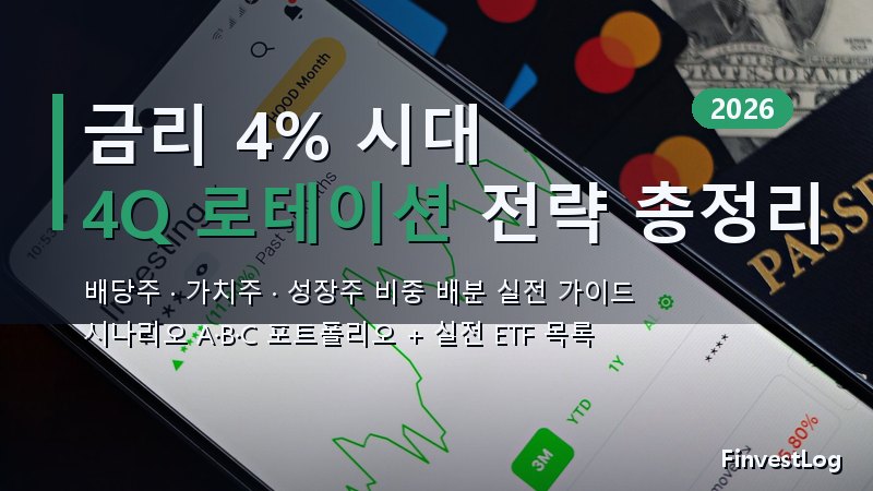 금리 4% 시대 2026 4분기: 배당주·가치주·성장주 로테이션 포트폴리오 전략 총정리