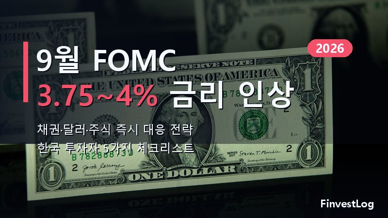 2026년 9월 FOMC 금리 3.75~4% 인상 확정: 채권·달러·주식 즉시 대응 전략 총정리