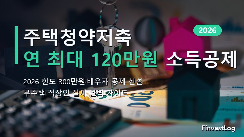 주택청약저축 소득공제 2026 완벽 가이드: 한도 300만원·배우자 공제 신설 무주택 직장인 절세 총정리