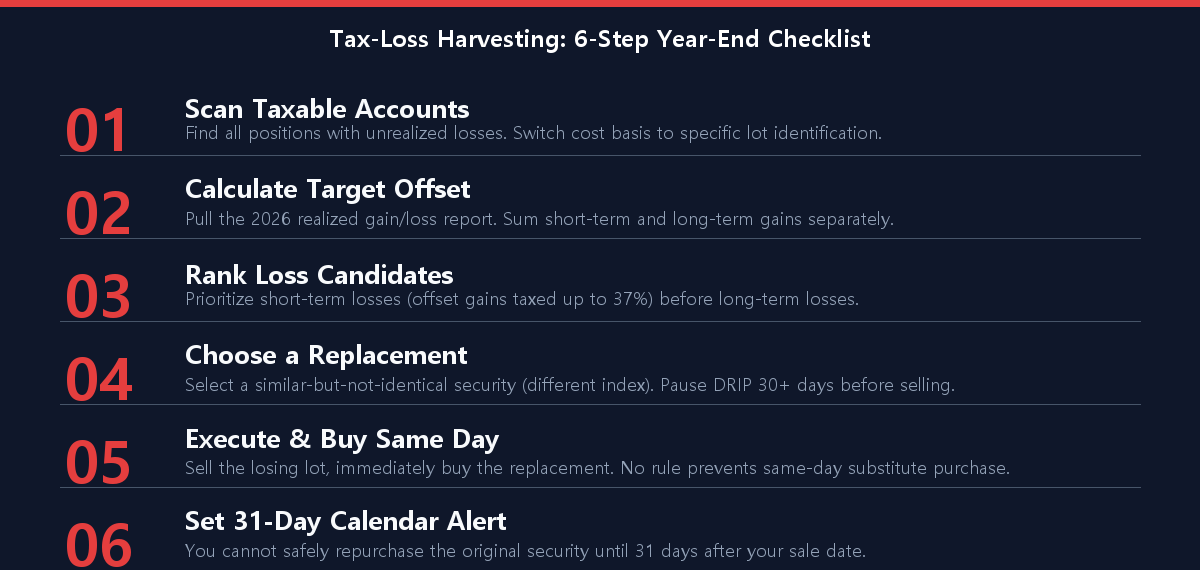 Tax-loss harvesting 6-step year-end checklist for US stock investors